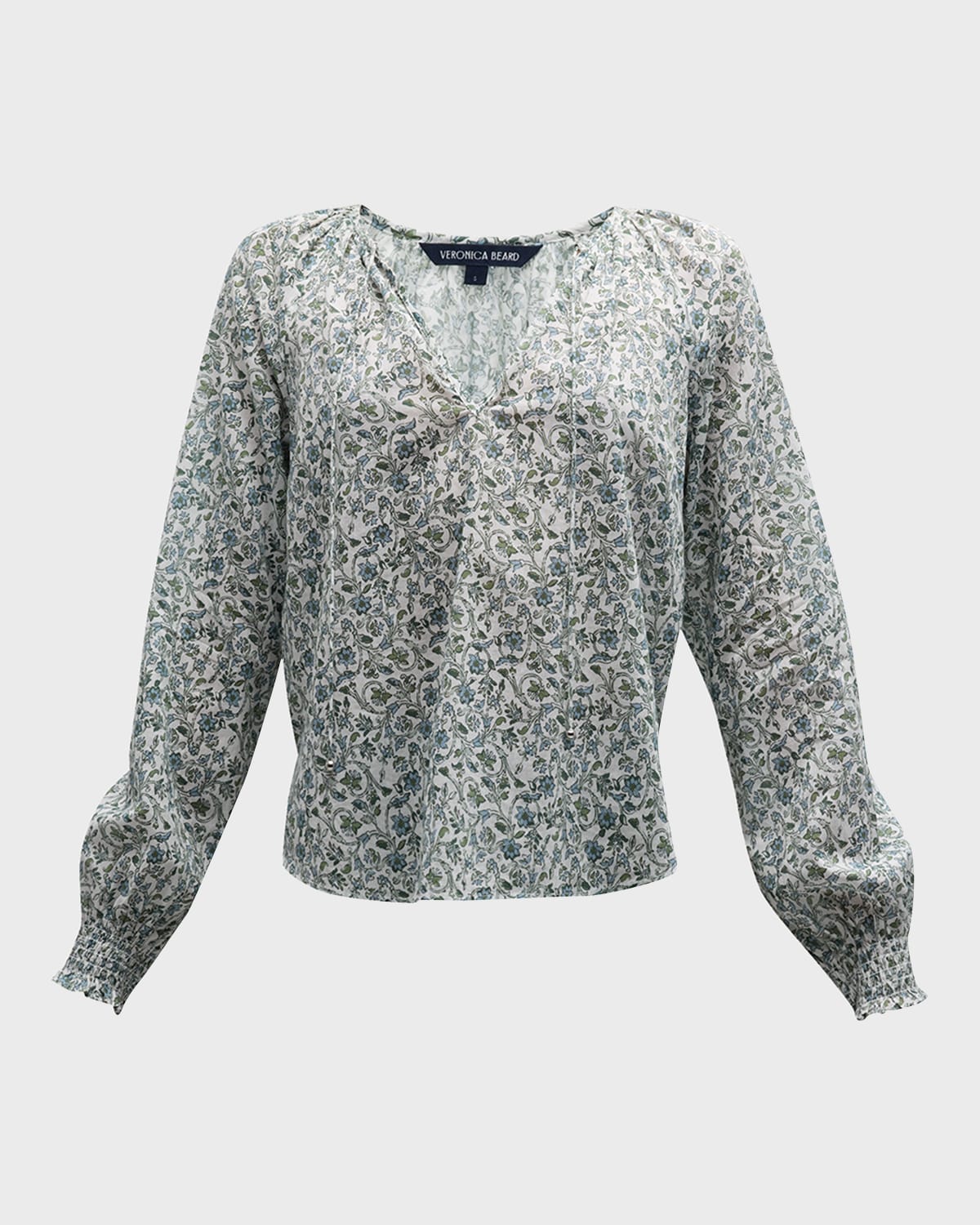 Veronica Beard Layana Floral Long-Sleeve Top