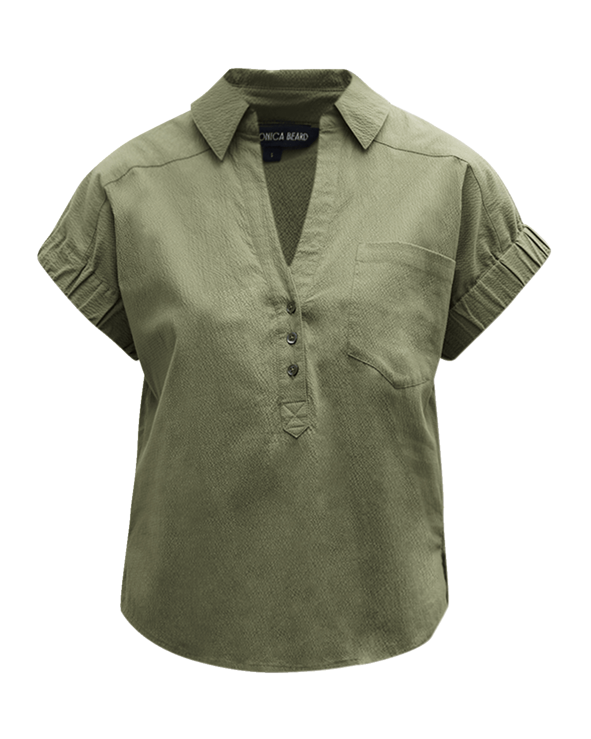 Veronica Beard Almera V-Neck Short-Sleeve Top