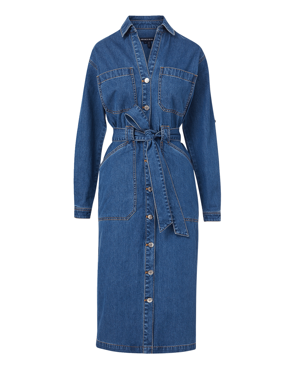 Veronica Beard Evelyn Button-Front Denim Shirtdress