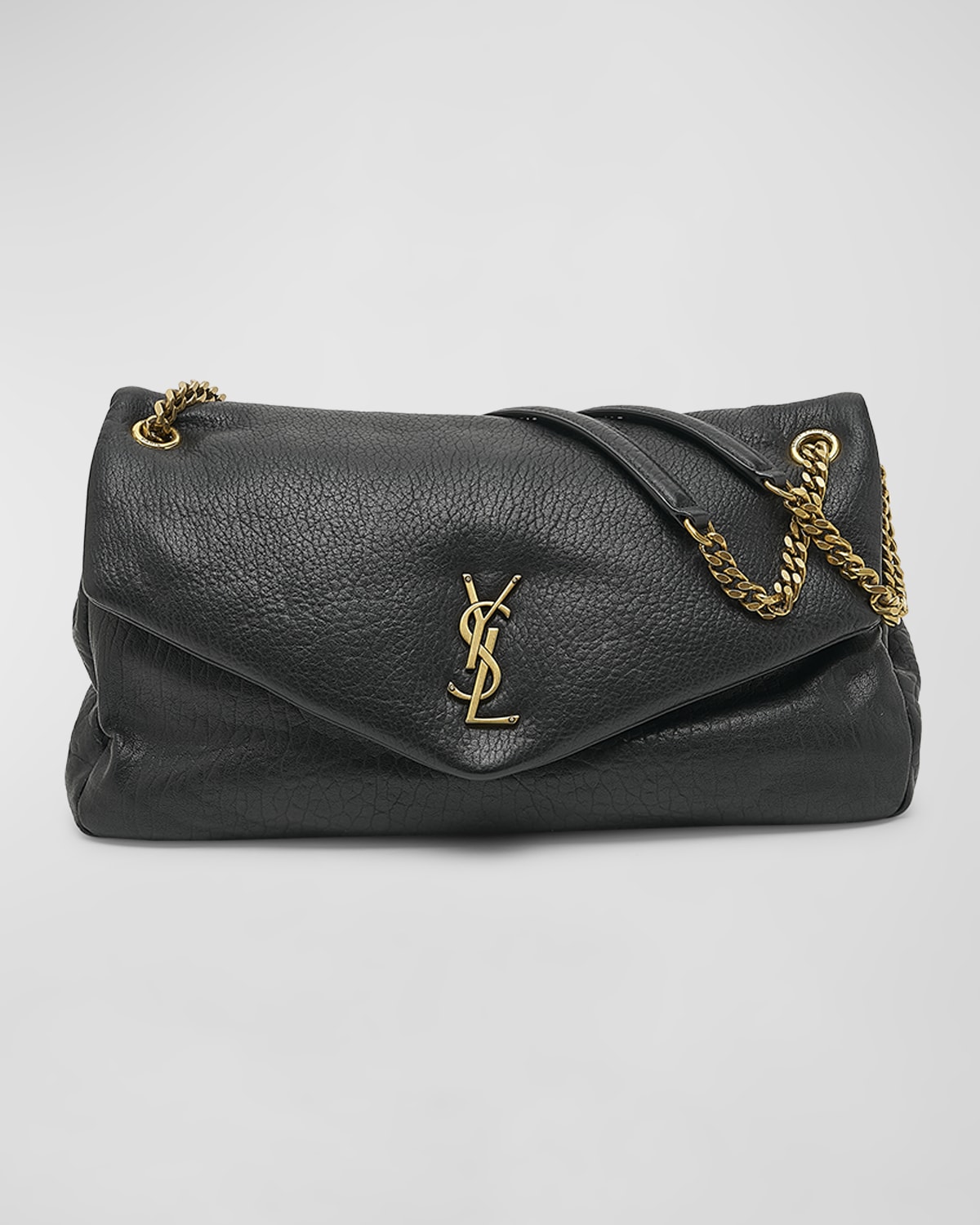 Saint Laurent Calypso Large YSL Shoulder Bag in Leather