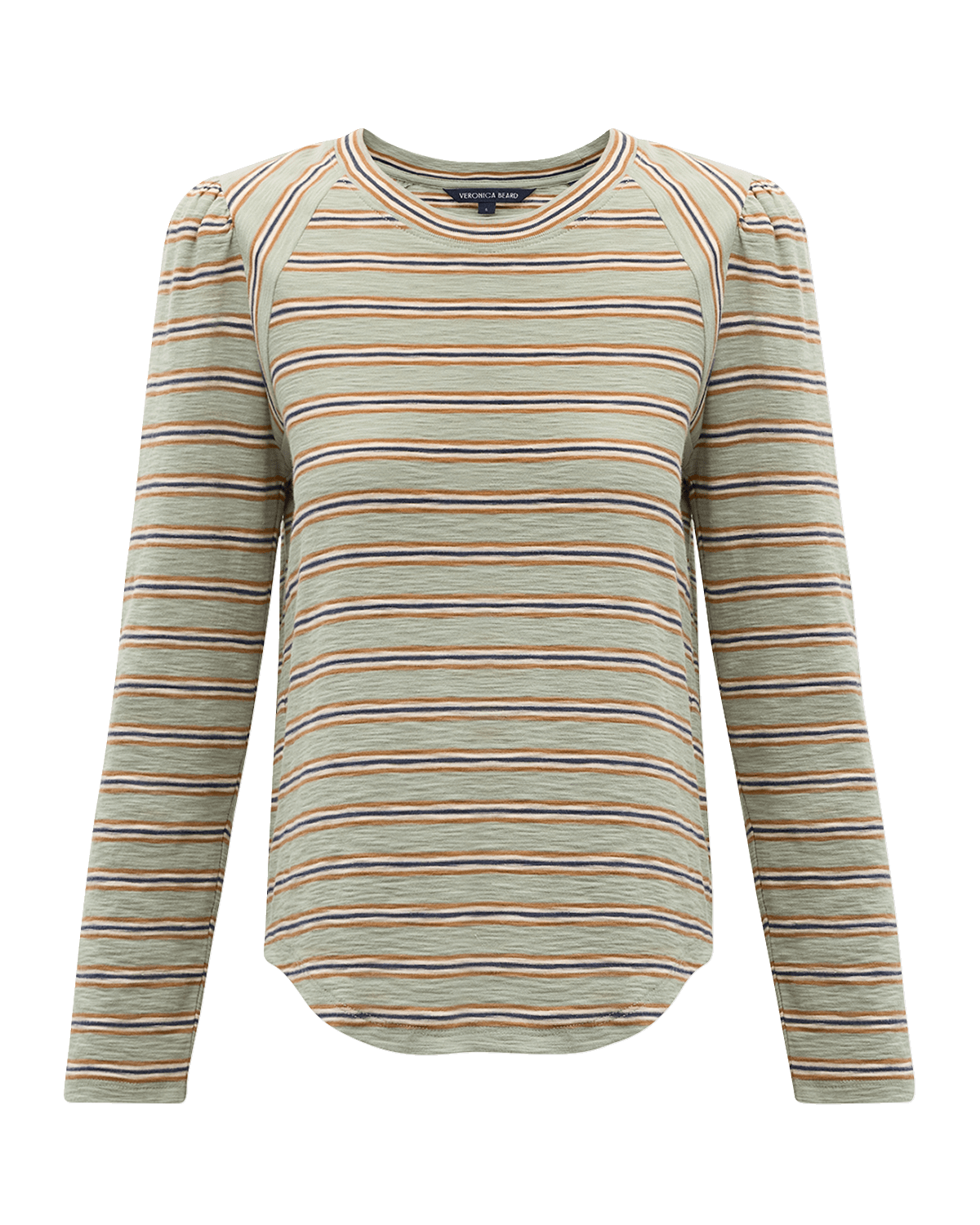 Veronica Beard Mason Striped Ruched Baseball Tee