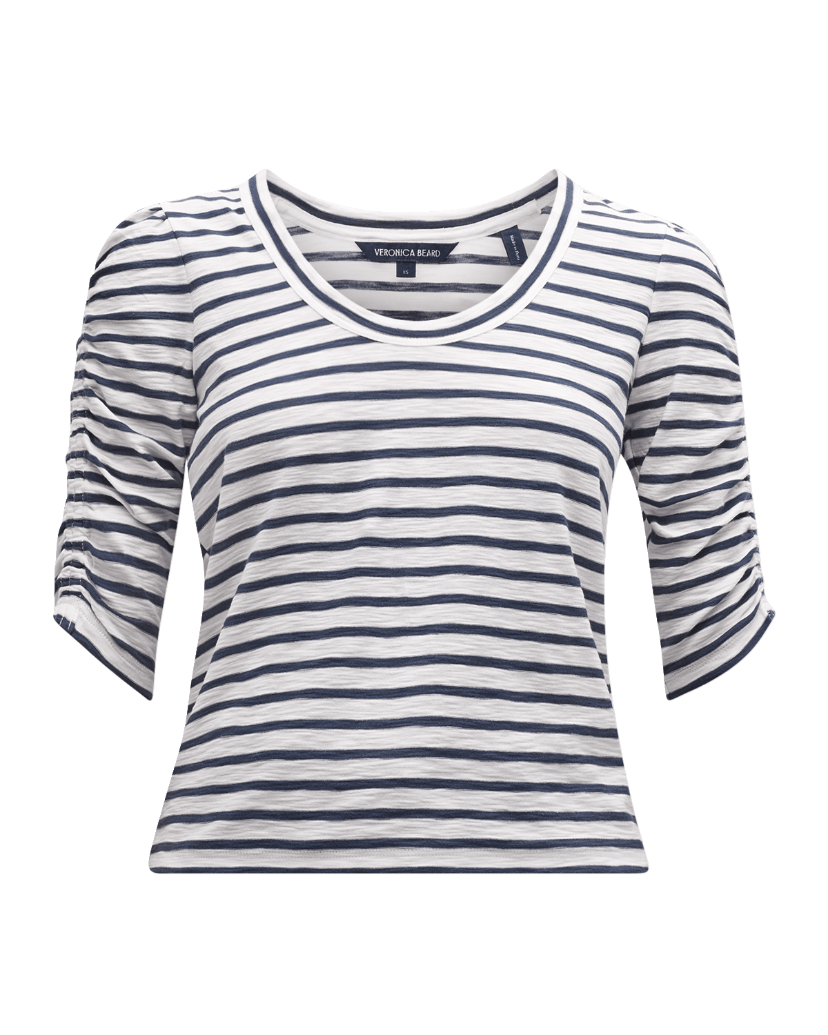 Veronica Beard Netto Ruched-Sleeve Tee