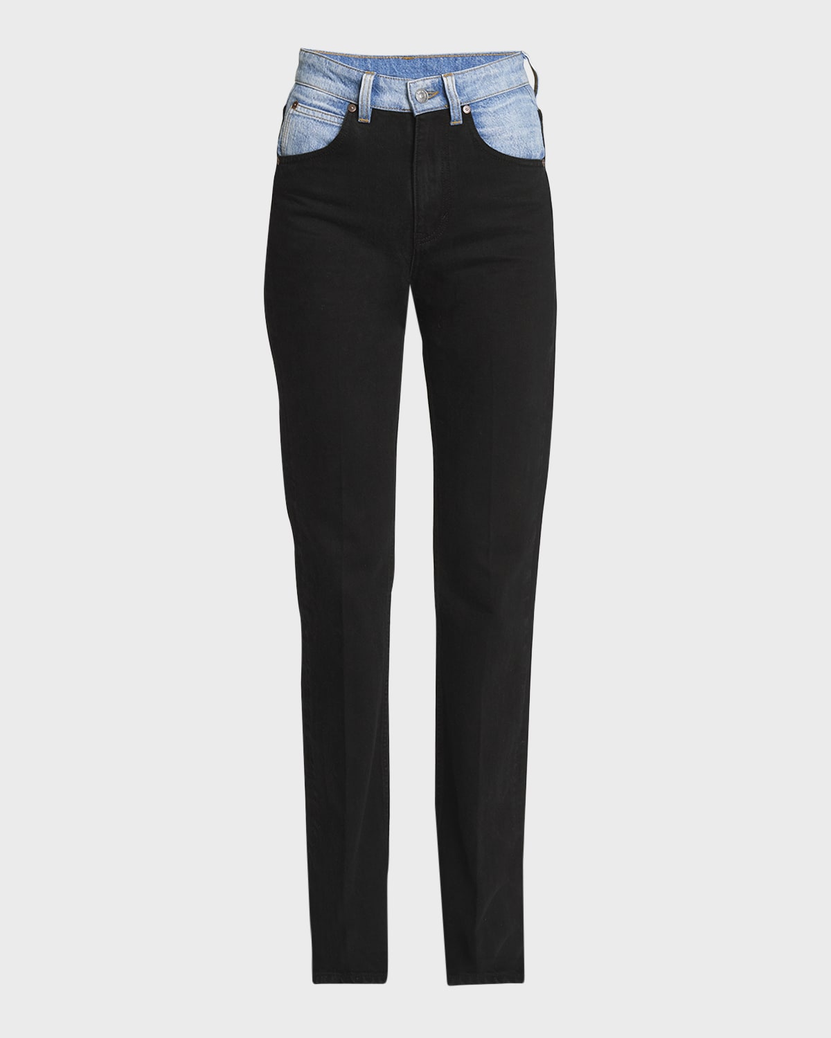Victoria Beckham Julia Contrast Straight-Leg Jeans