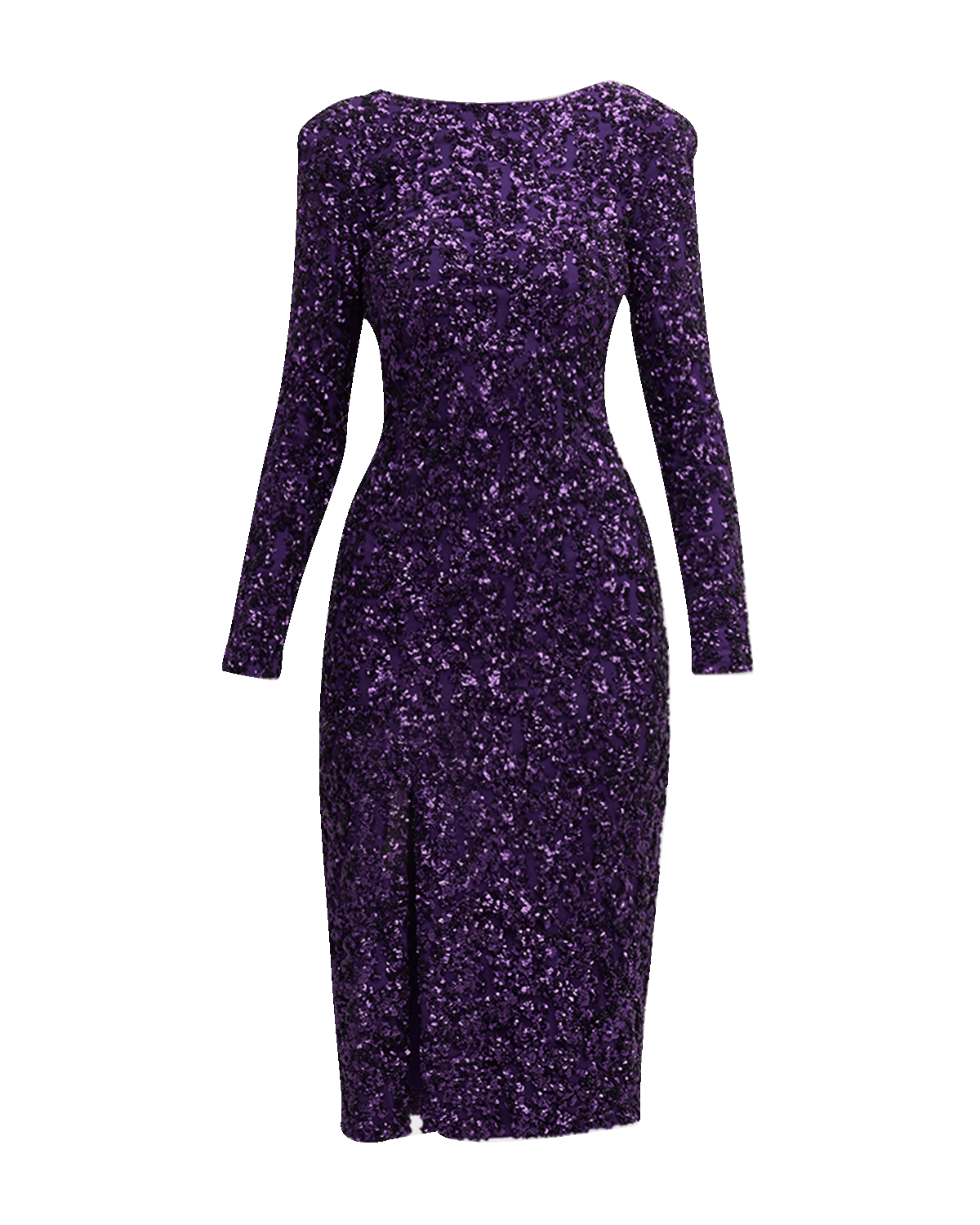 Dress the Population Black Label Natalie Side-Slit Bodycon Sequin Midi Dress