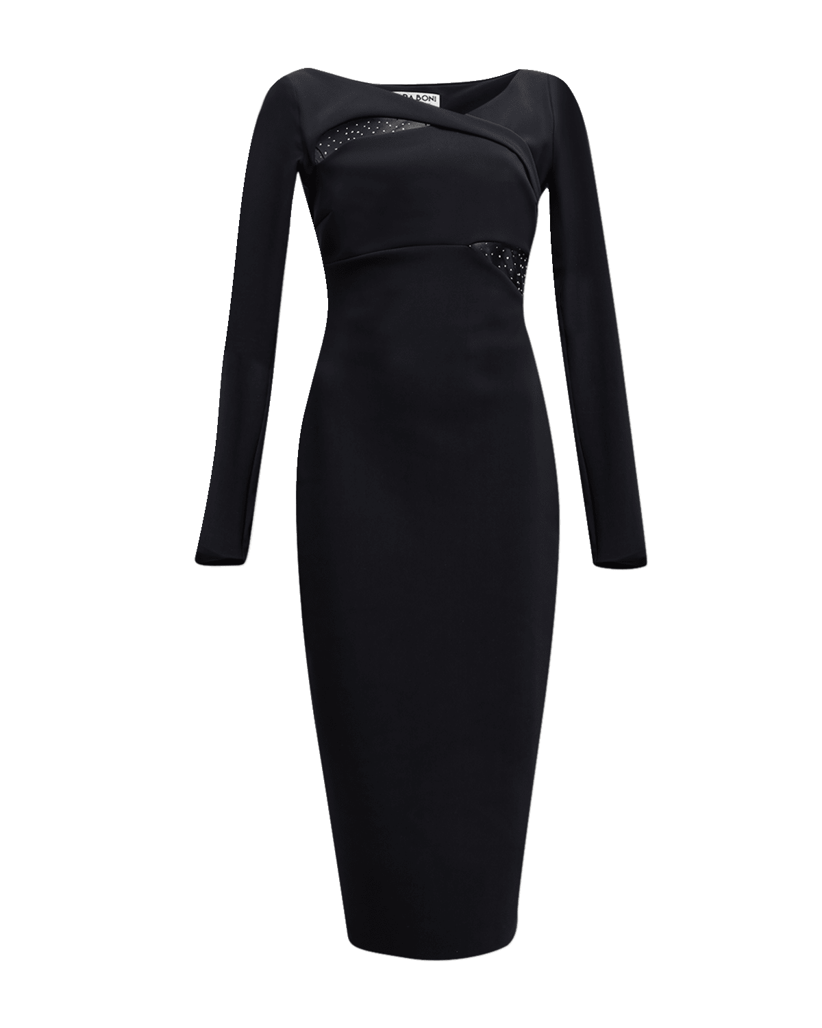 Chiara Boni La Petite Robe Yan Embellished Illusion-Inset Midi Dress