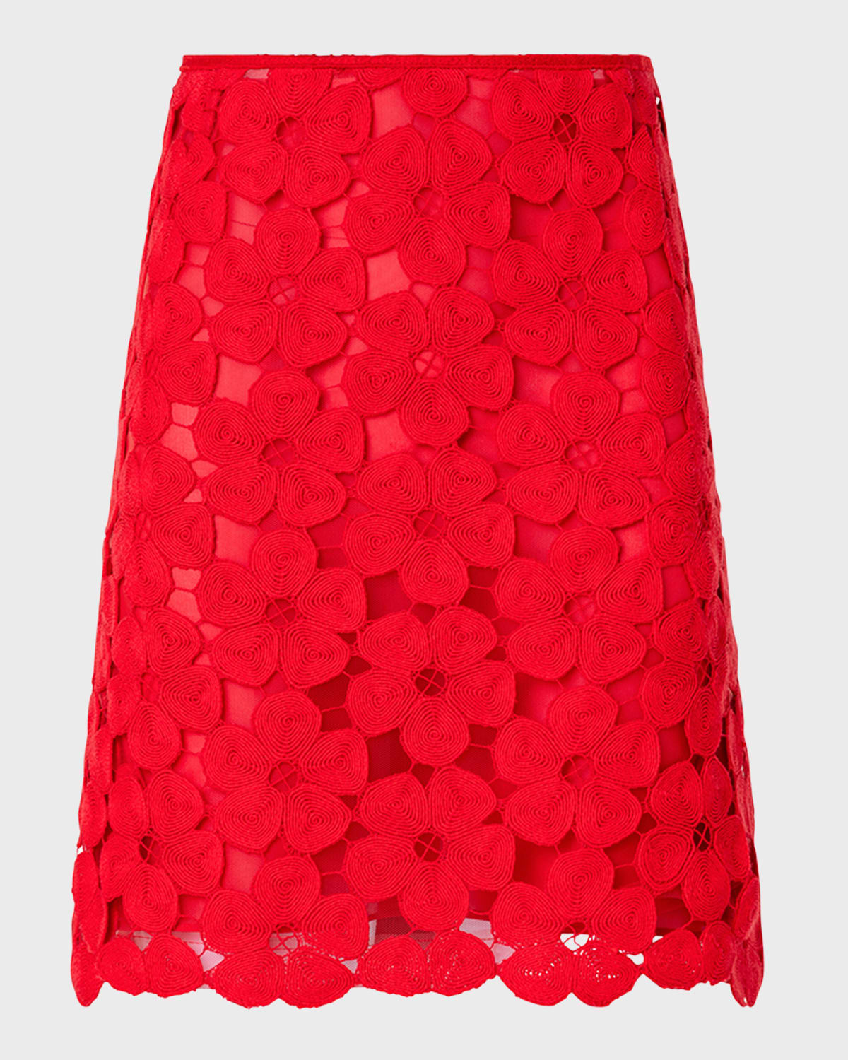 Akris Cotton Anemones Embroidered Short Skirt