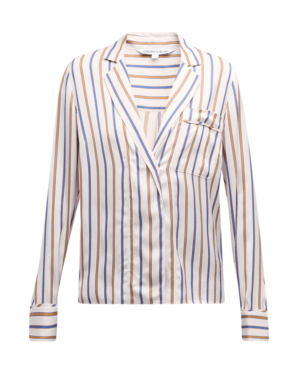 Veronica Beard Lusanne Striped V-Neck Top