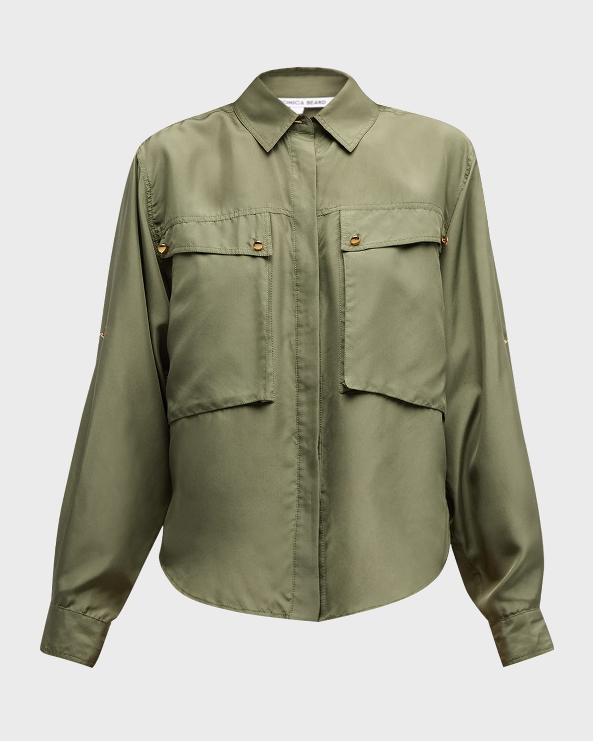 Veronica Beard Jada Button-Front Silk Top