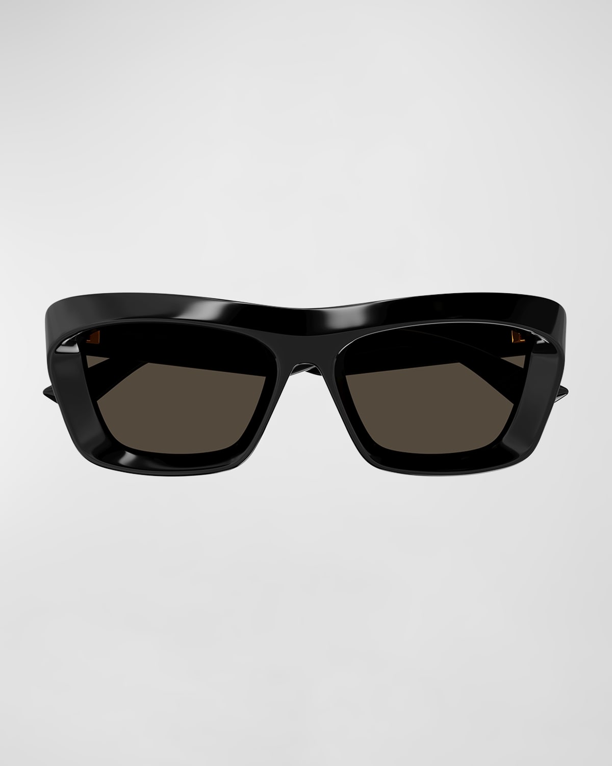 Bottega Veneta Beveled Acetate Rectangle Sunglasses
