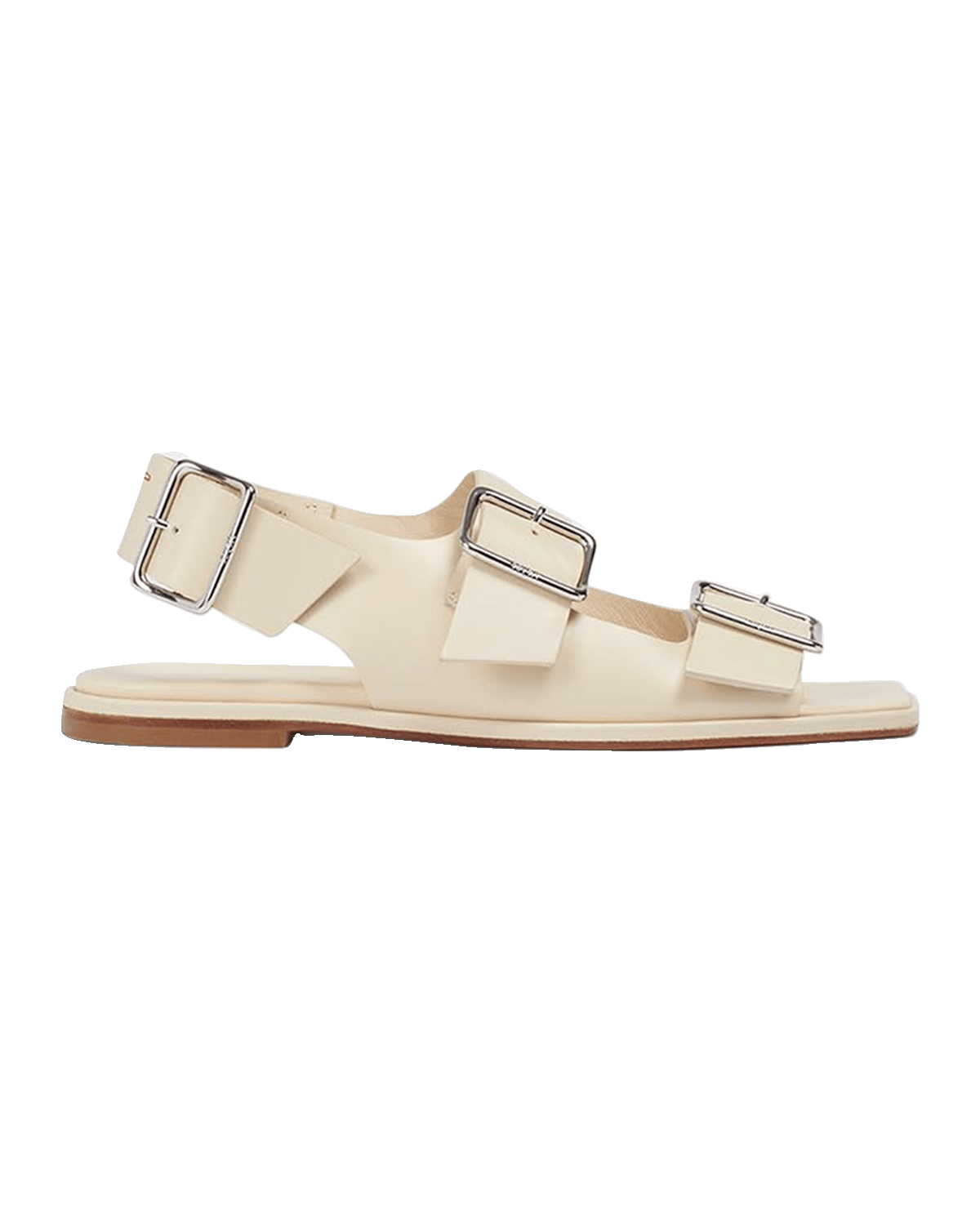 Aeyde Thekla Leather Dual Buckle Slingback Sandals