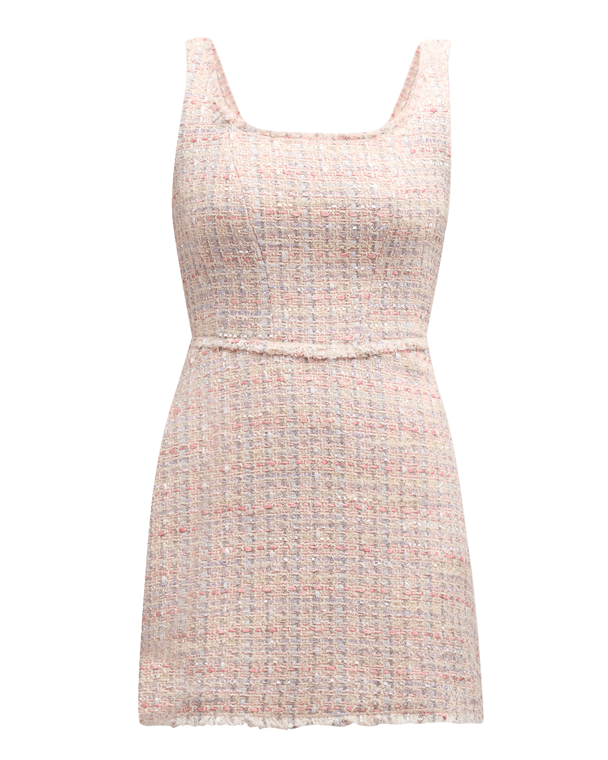 LoveShackFancy Moda Sleeveless Tweed Mini Dress
