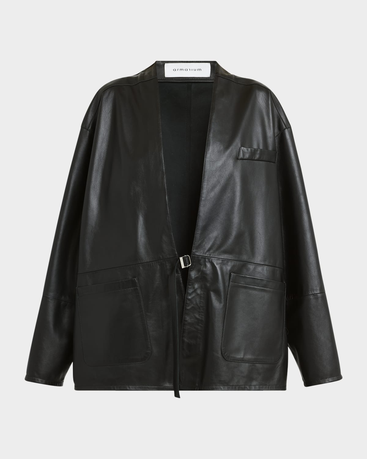 ARMARIUM Frida Nappa Leather Collarless Jacket