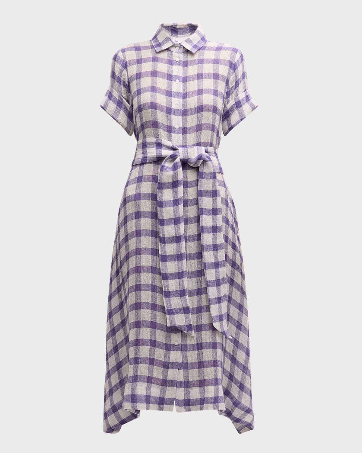Lisa Marie Fernandez Gingham Gauze Midi Shirtdress
