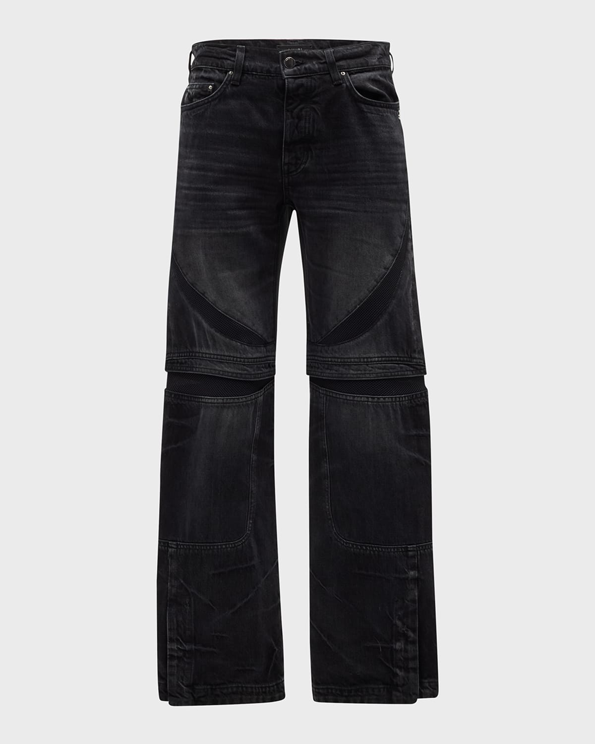 Amiri Men's Faded Jeans with Mesh Inserts