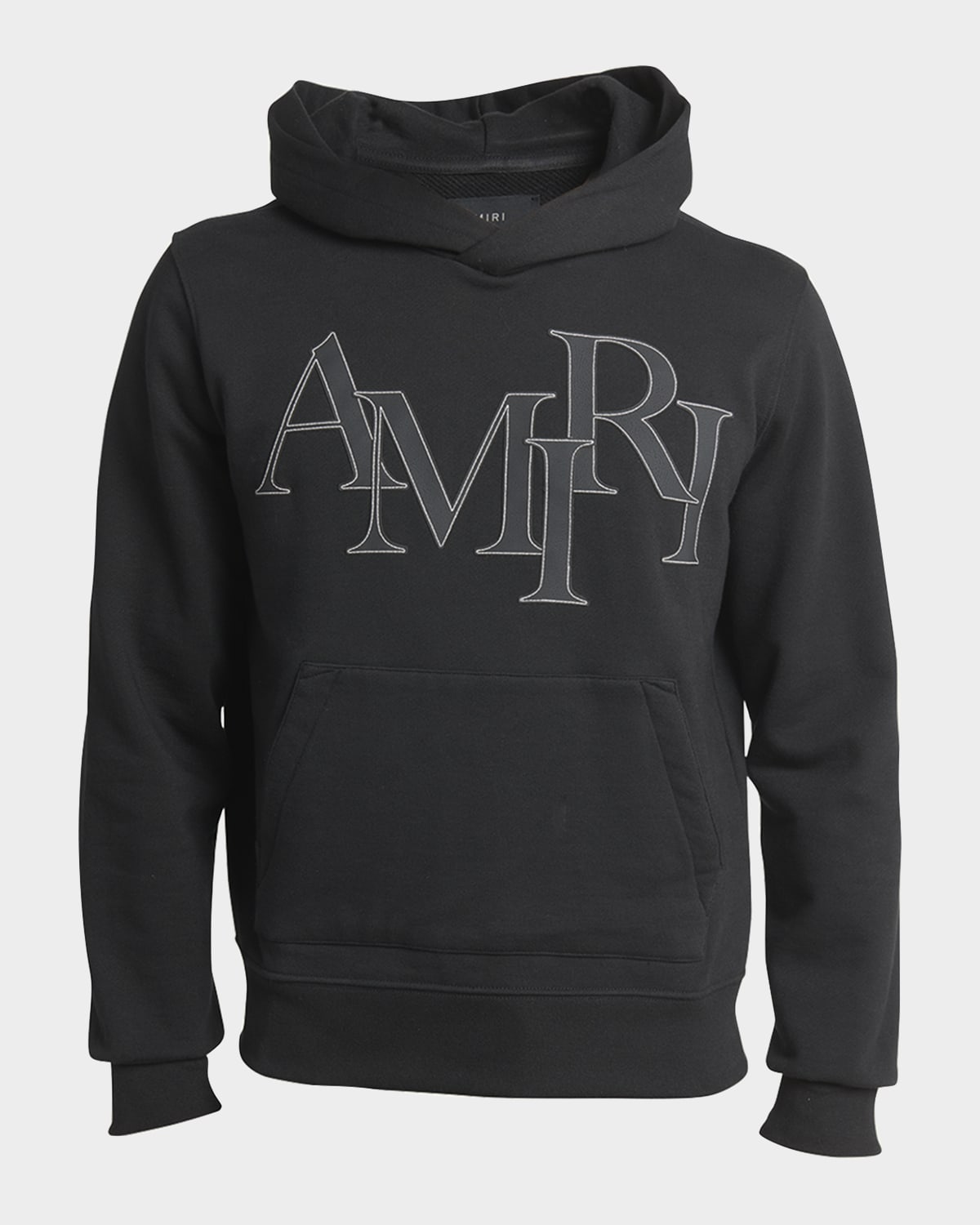 Amiri Men's Tonal Staggered Logo Hoodie