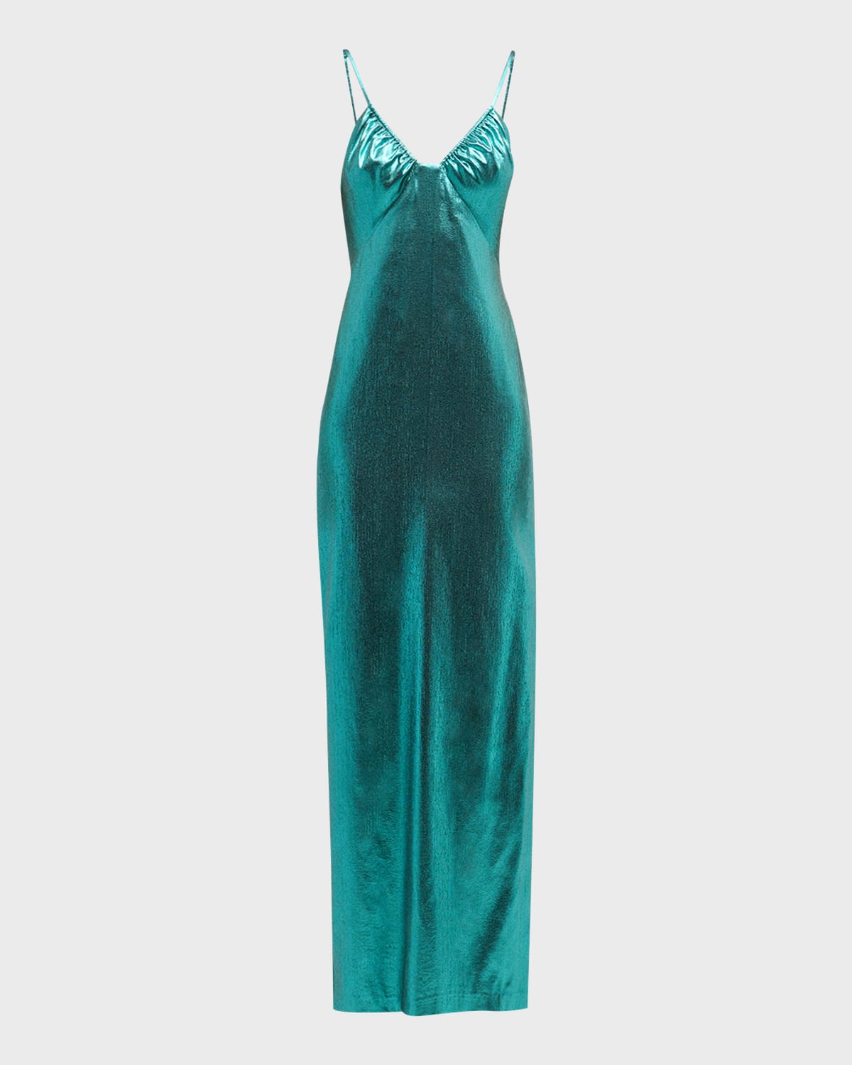 Liv Foster Sleeveless Scoop-Neck Lame Column Maxi Dress