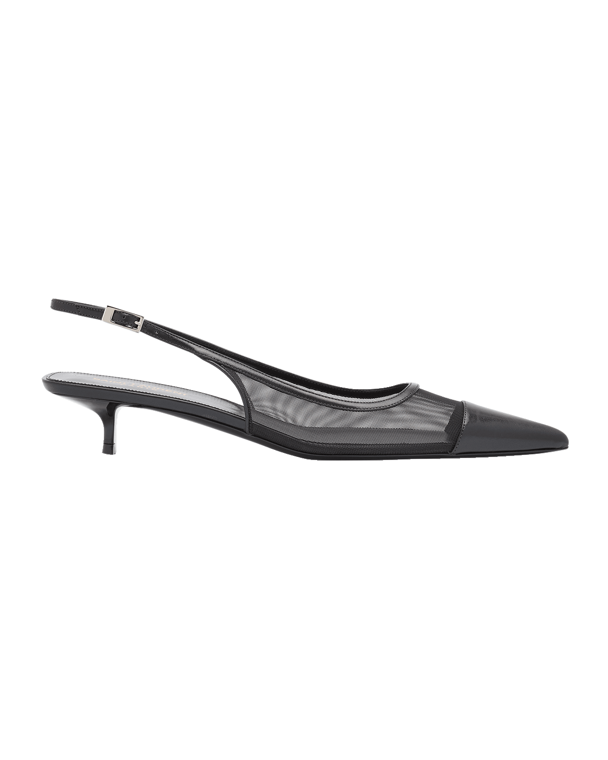 Saint Laurent Oxalis Leather Mesh Slingback Pumps