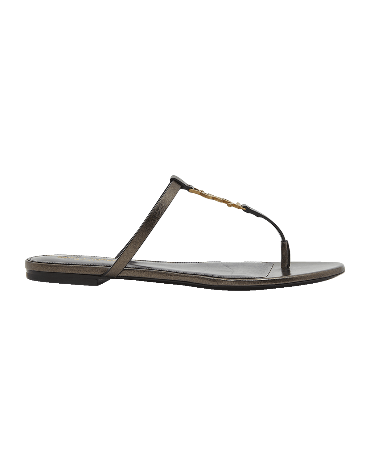 Saint Laurent Cassandra Leather YSL Thong Sandals
