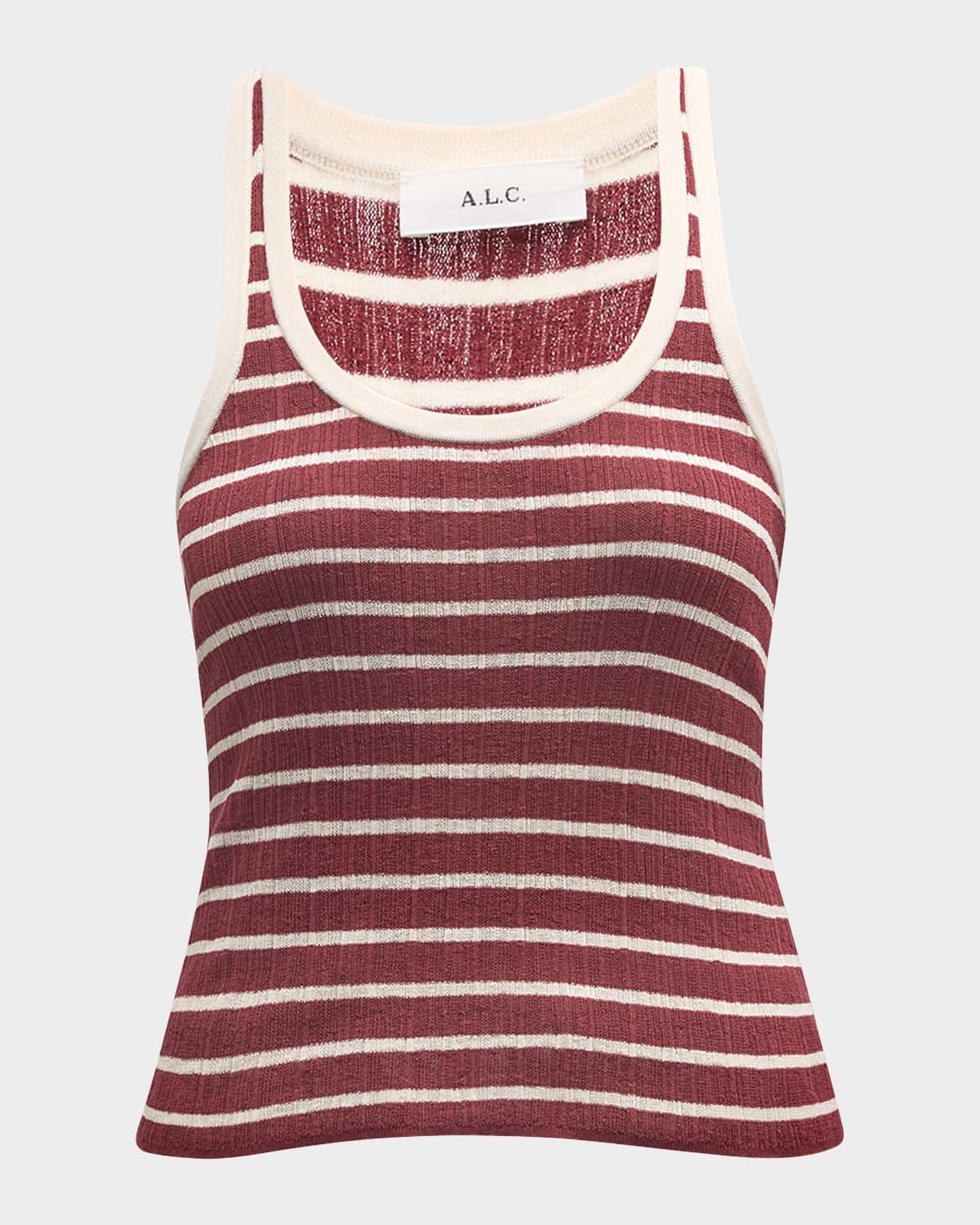 A.L.C. Iris Striped Scoop-Neck Tank Top