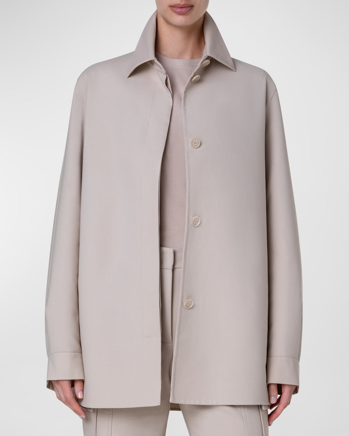 Akris Vito Double-Face Cotton Shirt Jacket
