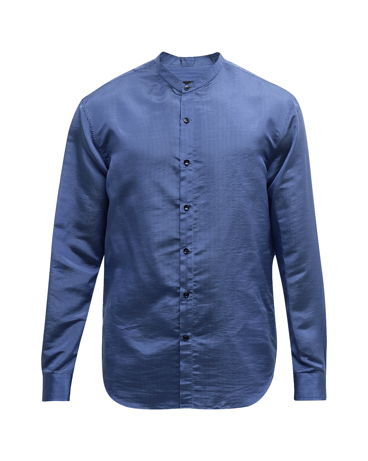 Giorgio Armani Men's Striped Band-Collar Sport Shirt