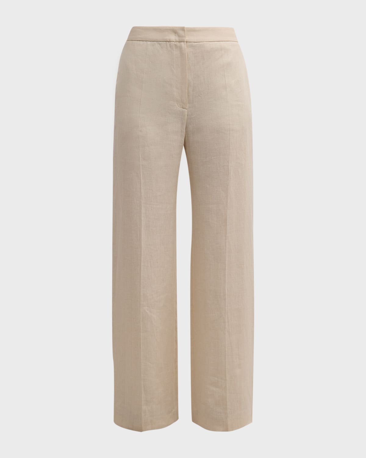 Eleventy High-Rise Straight-Leg Linen Pants