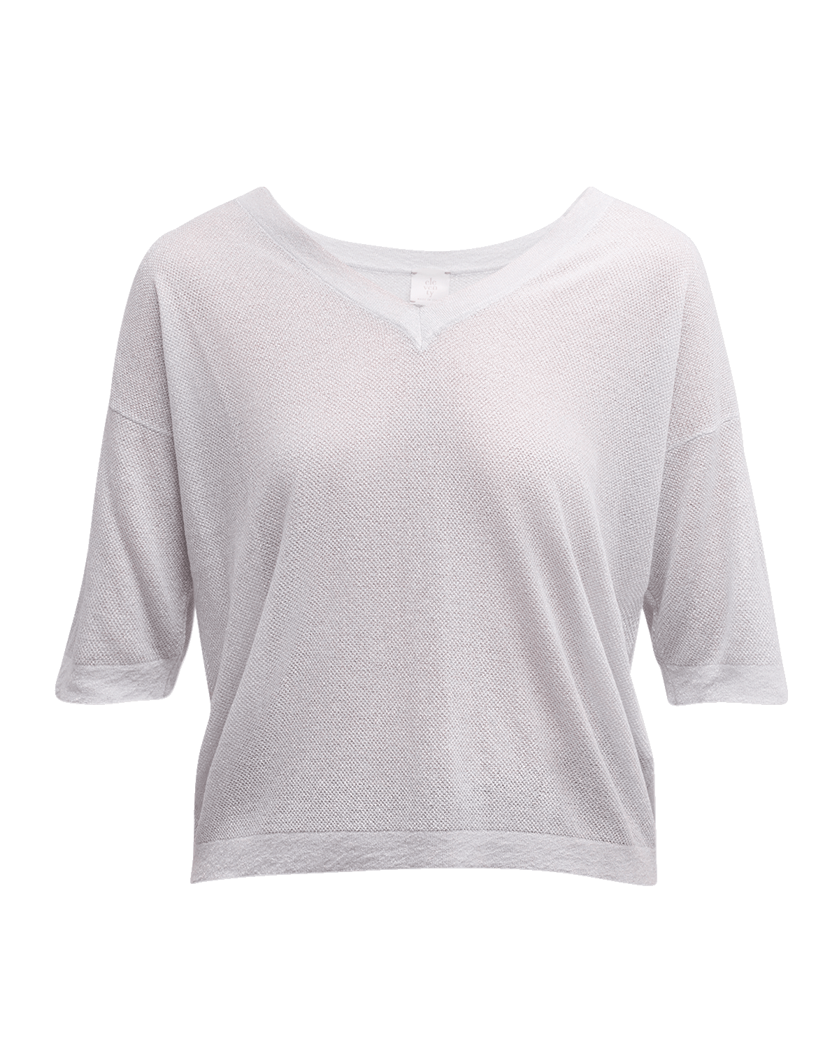 Eleventy Short-Sleeve V-Neck Knit Sweater