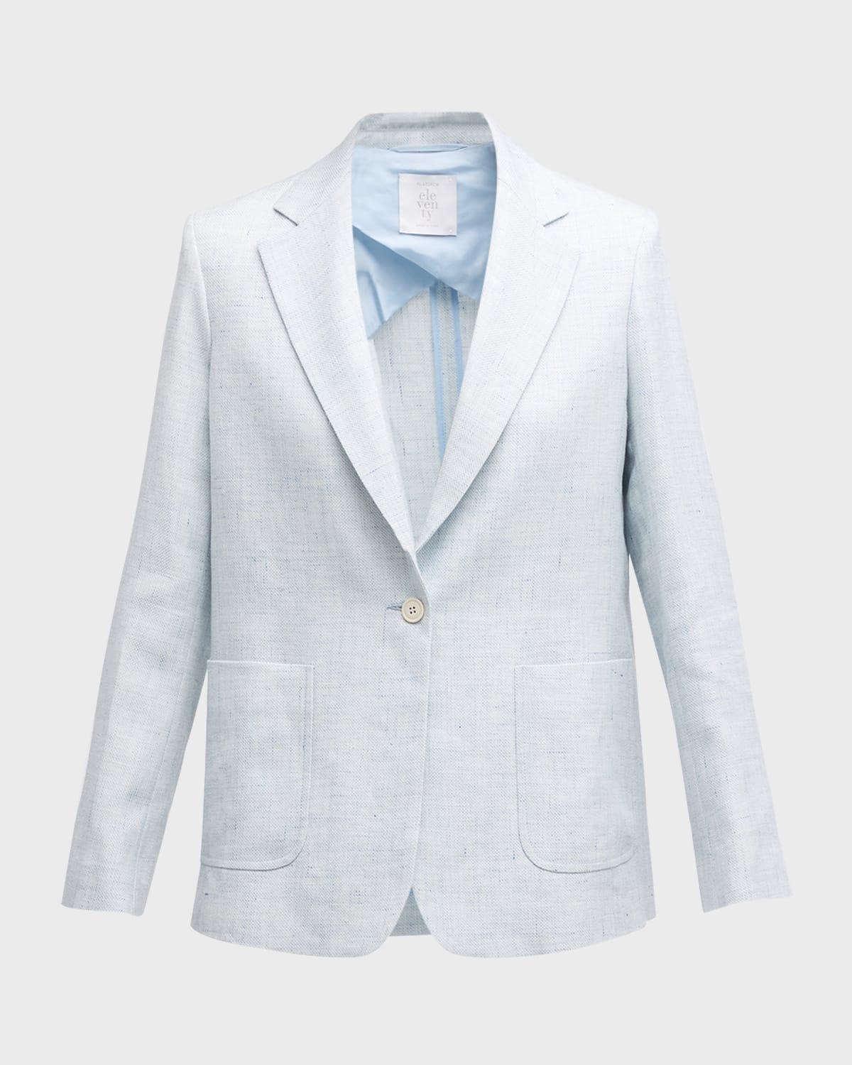 Eleventy Single-Button Linen-Wool Blazer