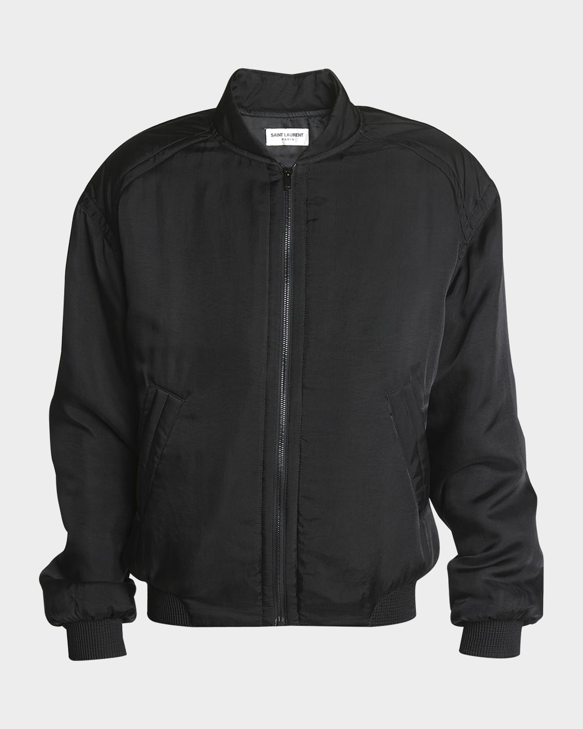 Saint Laurent Men's Satin Bomber Jacket
