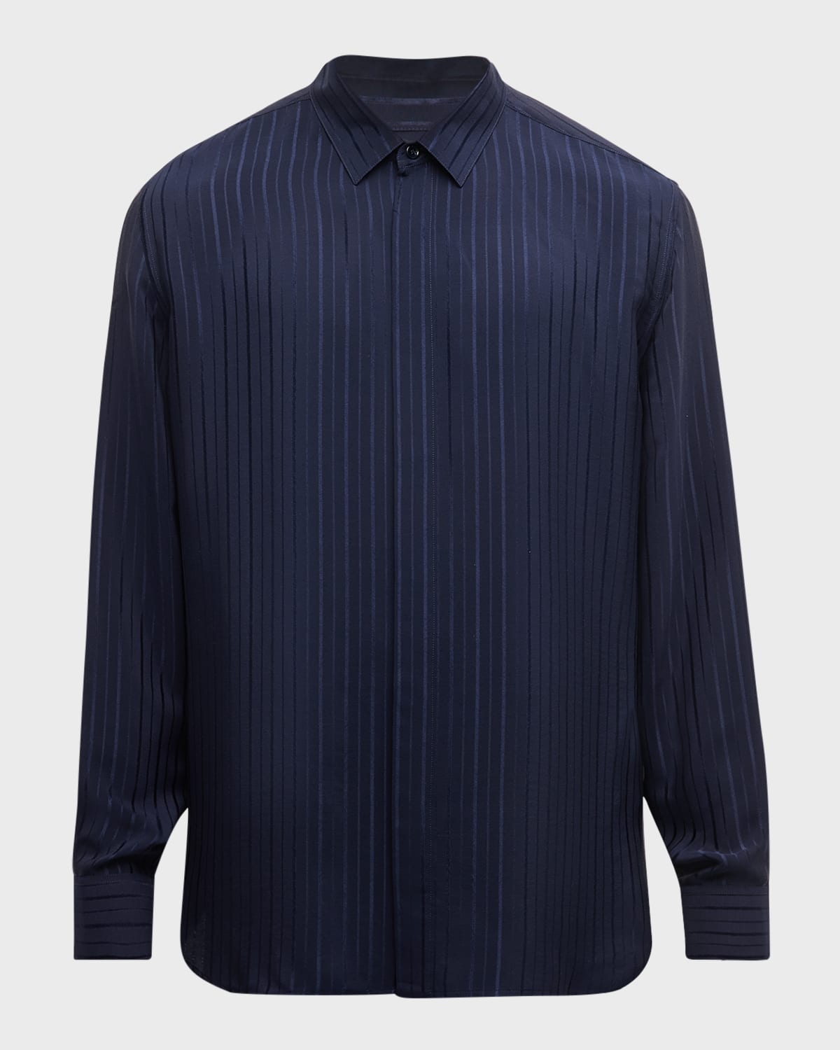 Saint Laurent Men's Jacquard Striped Dress Shirt