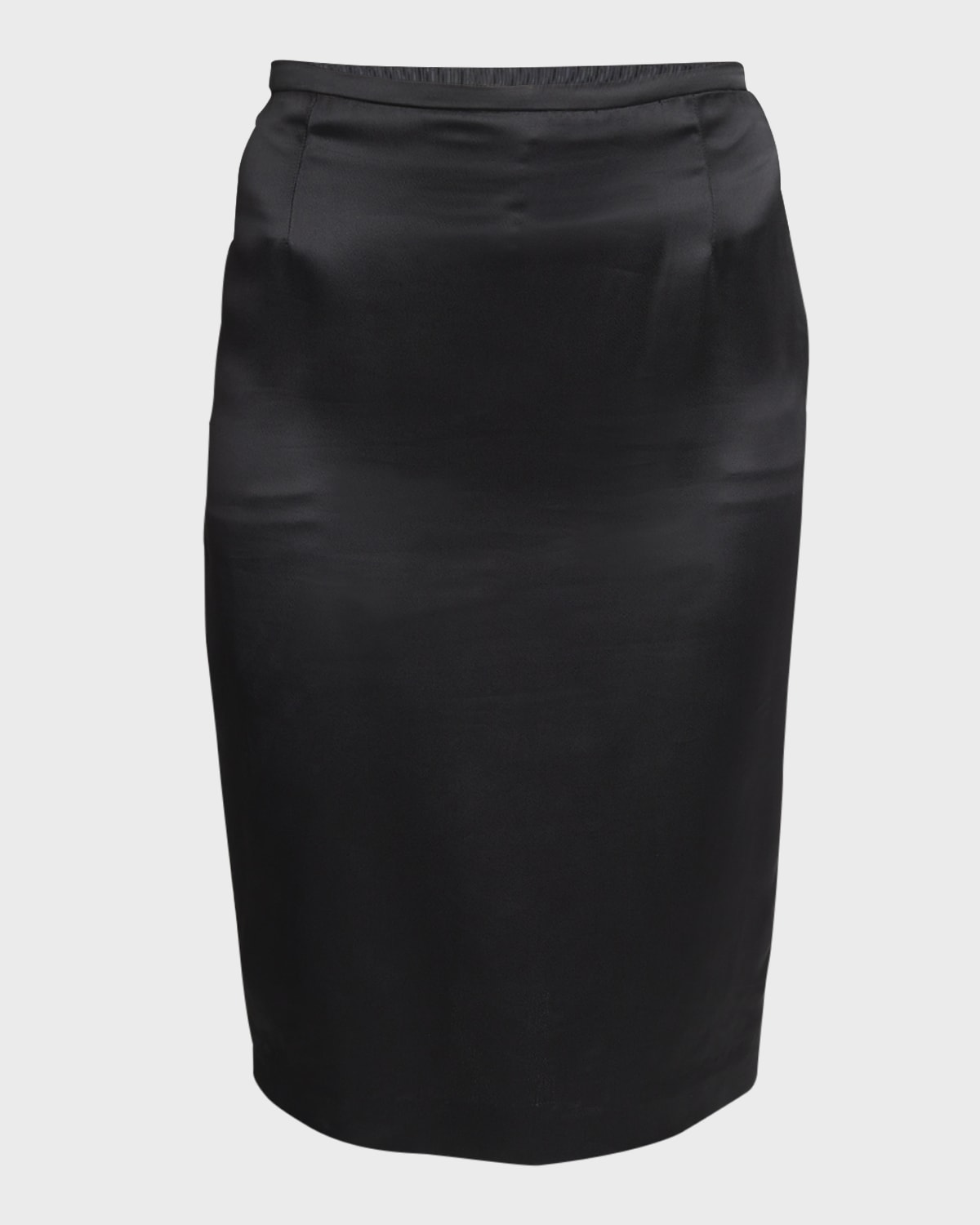 Saint Laurent High-Waist Satin Pencil Skirt