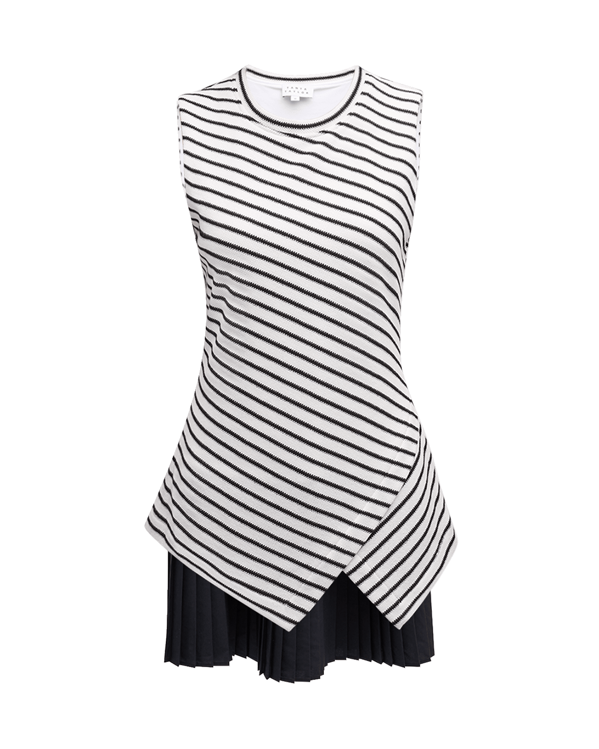 Tanya Taylor Regina Sleeveless Piqué Stripe Jersey Mini Dress
