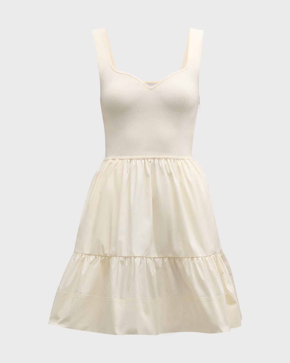 Tanya Taylor Josephina Ribbed Poplin Mini Dress