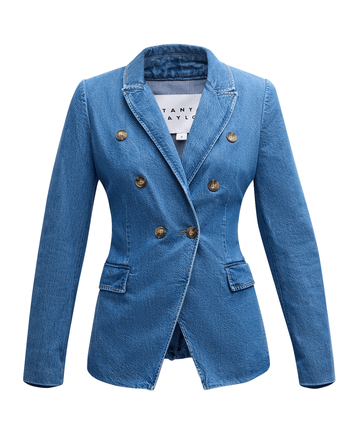 Tanya Taylor Michelle Tailored Denim Cutaway Jacket