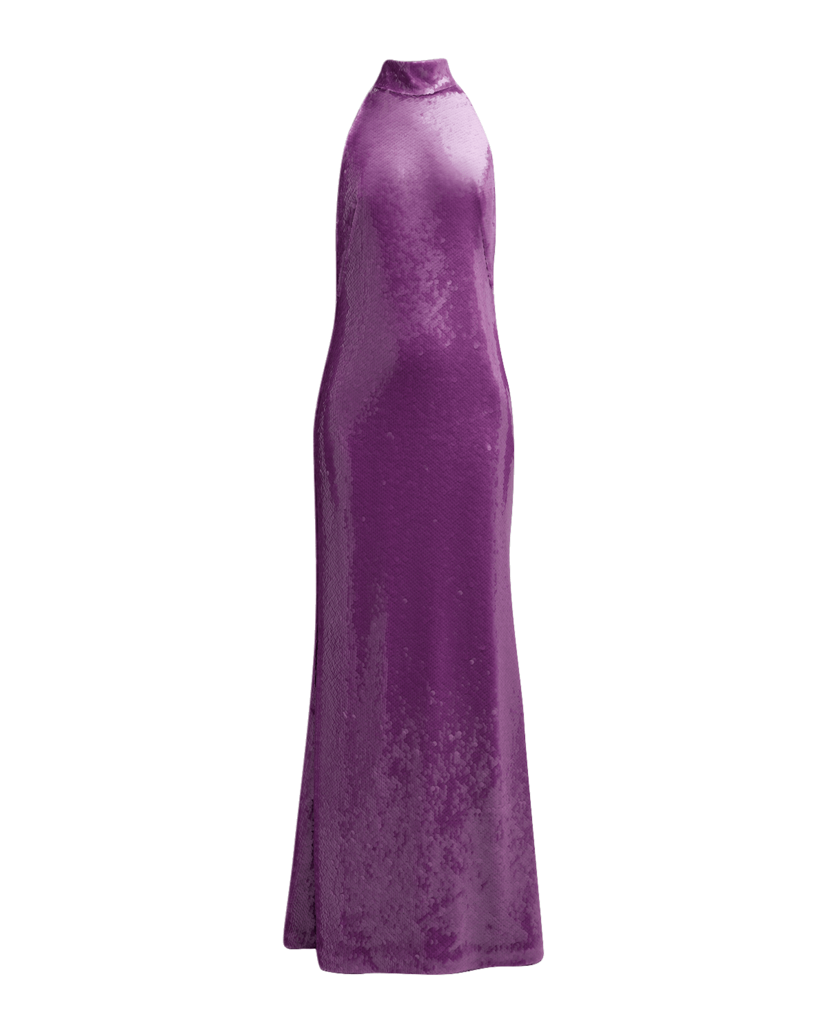 LAPOINTE Sequined Halter Backless Gown