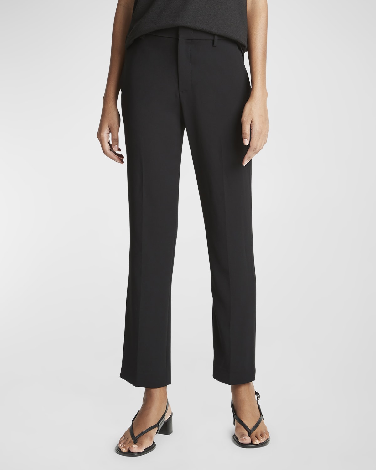 Vince Crepe Tailored Straight-Leg Pants