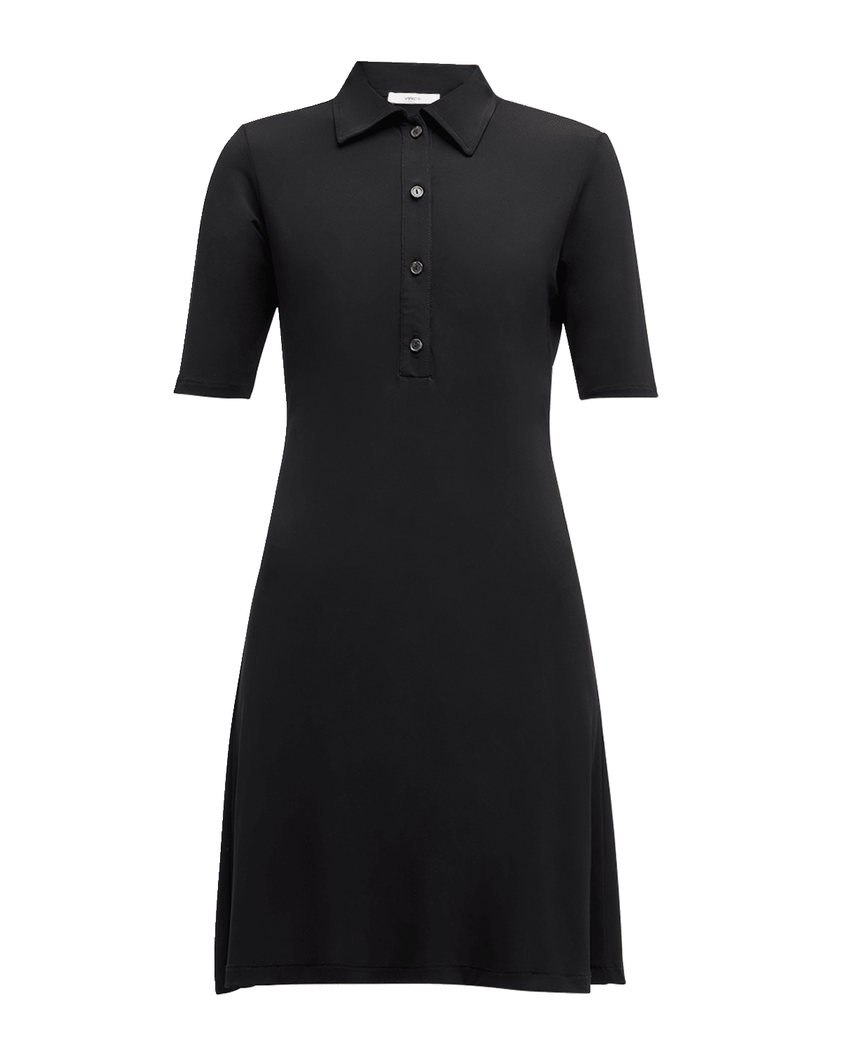 Vince Elbow-Sleeve Mini Polo Dress