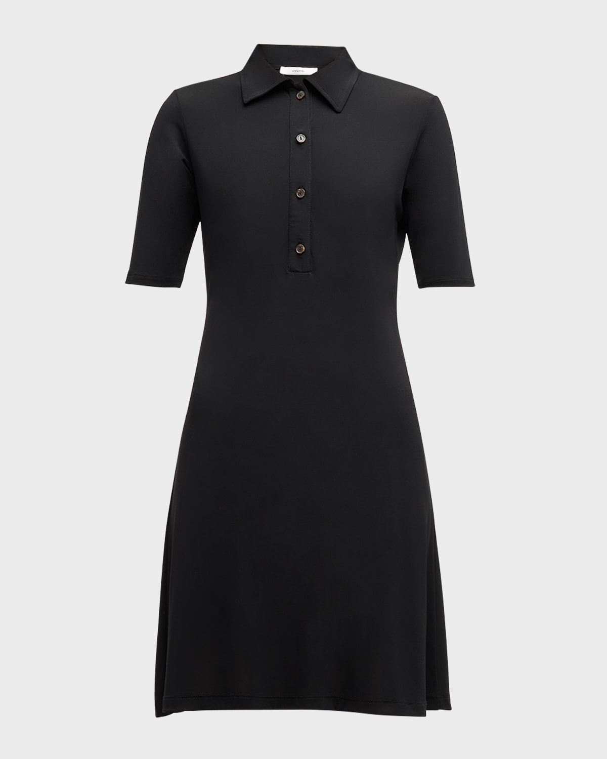 Vince Elbow-Sleeve Mini Polo Dress