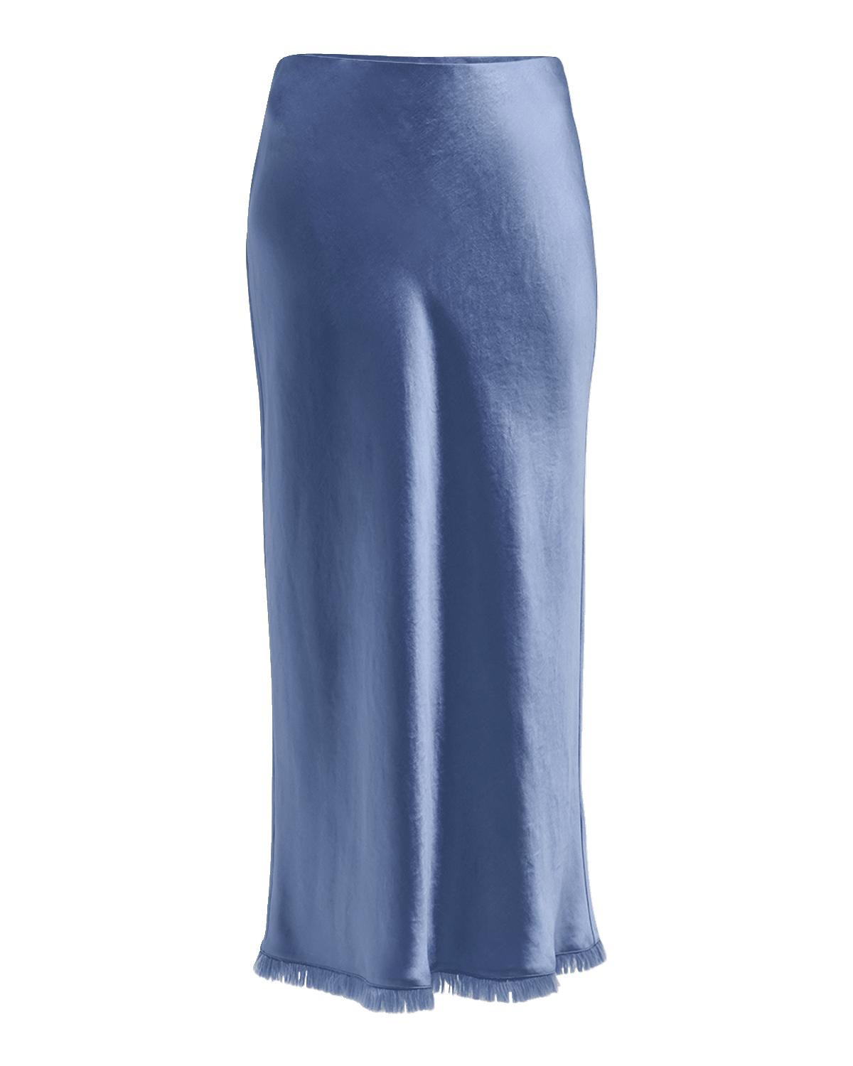 Vince Frayed-Edge Bias Midi Skirt