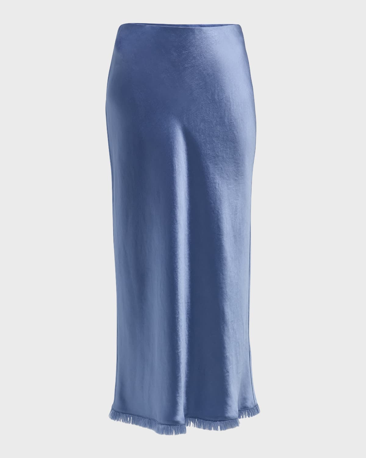 Vince Frayed-Edge Bias Midi Skirt