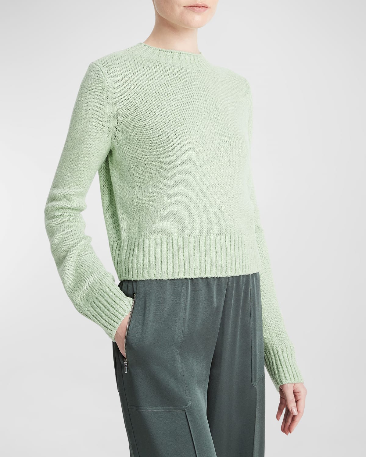 Vince Plush Silk Knit Crew Sweater