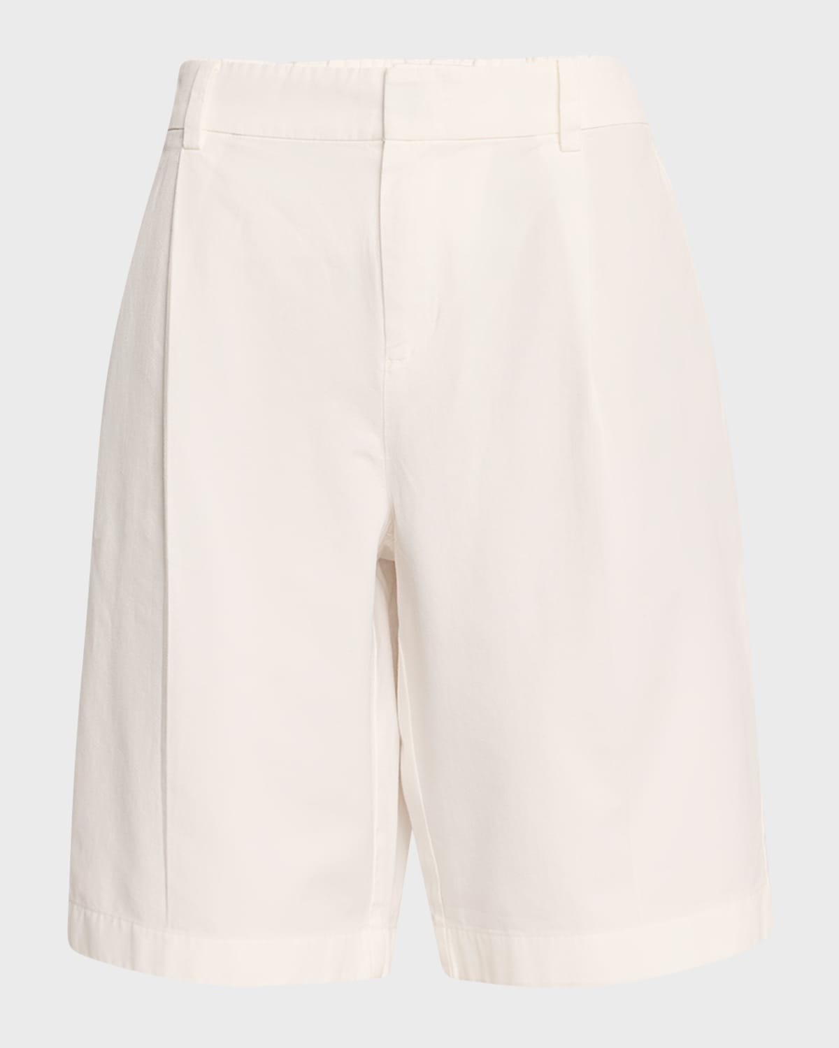 Vince Washed Cotton Pleated Wide-Leg Shorts