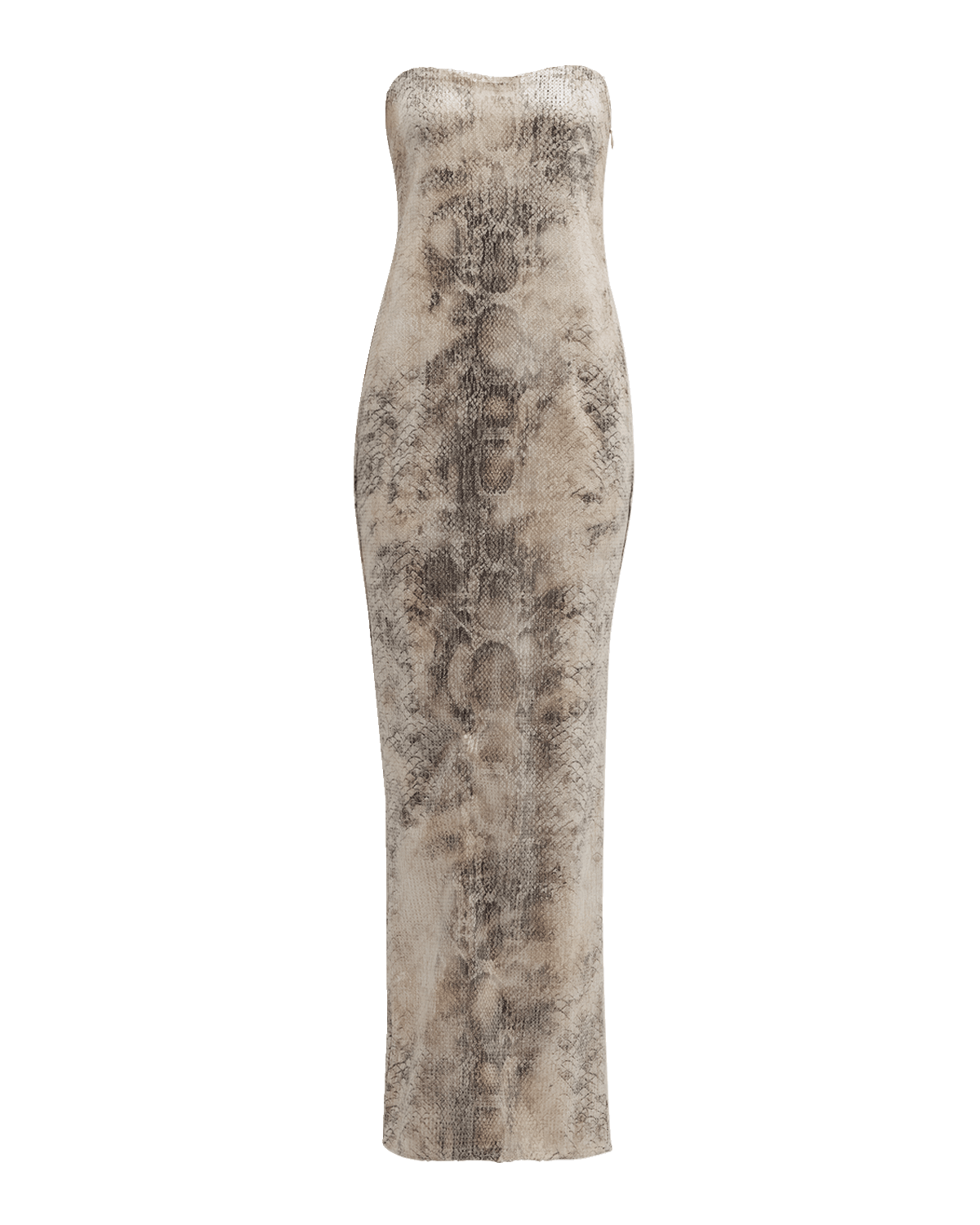Retrofete Winslow Sequin Snake-Print Strapless Maxi Dress