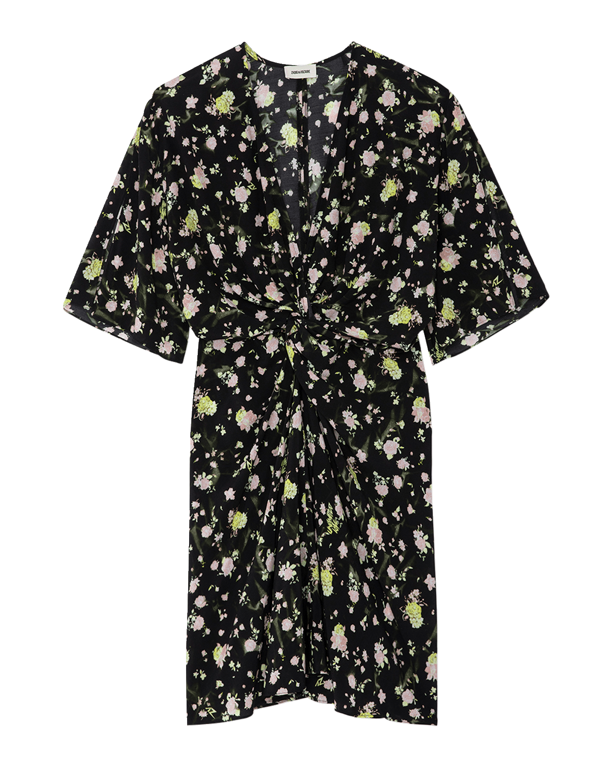 Zadig & Voltaire Rozo Crinkle Roses Silk Dress