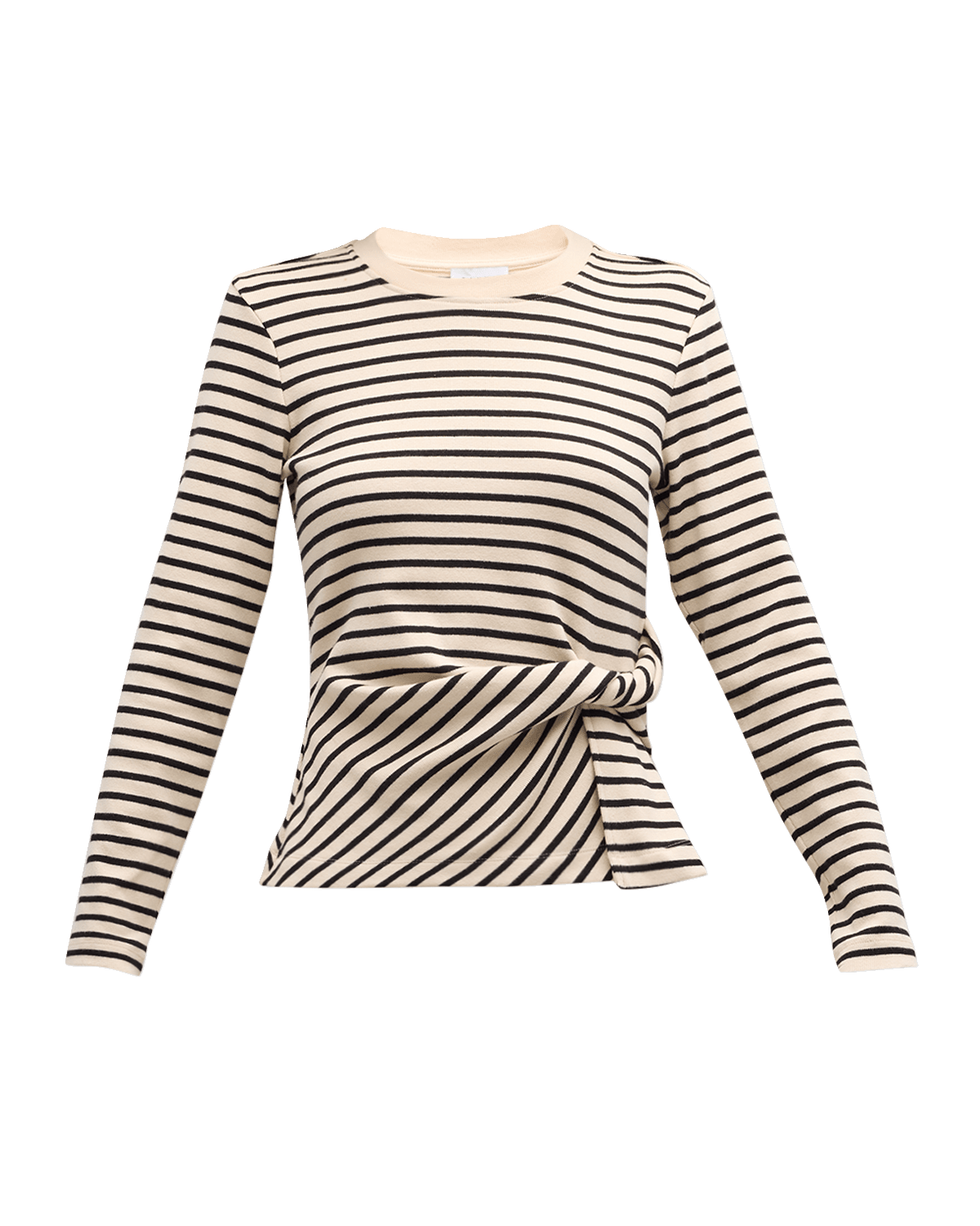 Tanya Taylor Carlita Twisted Stripe Organic Cotton Long-Sleeve Top