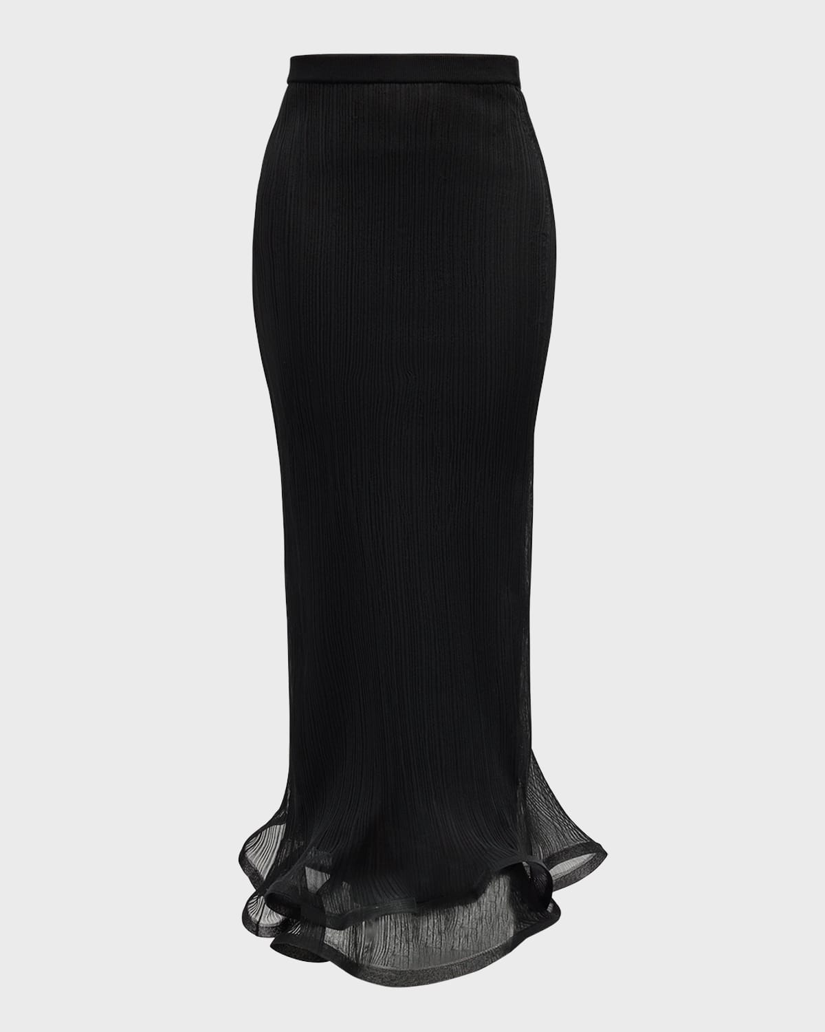 SIMKHAI Kelso Ruffled Plisse Maxi Skirt