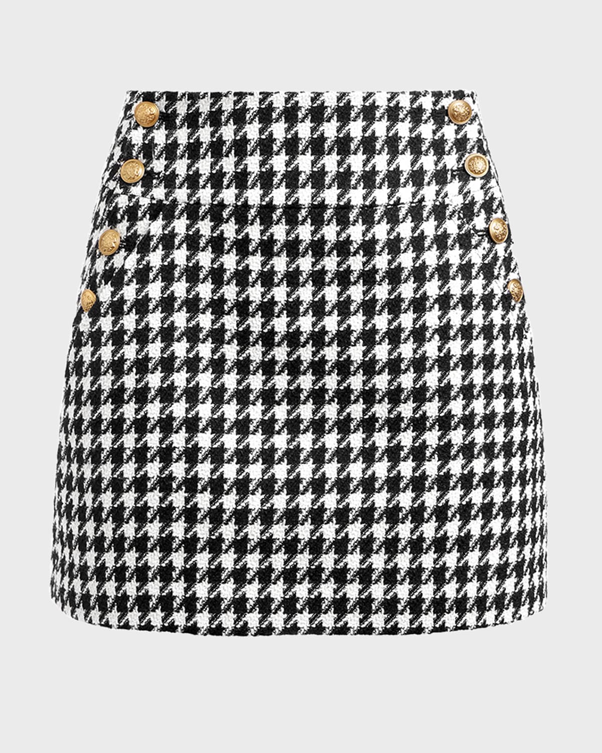 Alice + Olivia Donald High-Rise Side-Button Mini Skirt