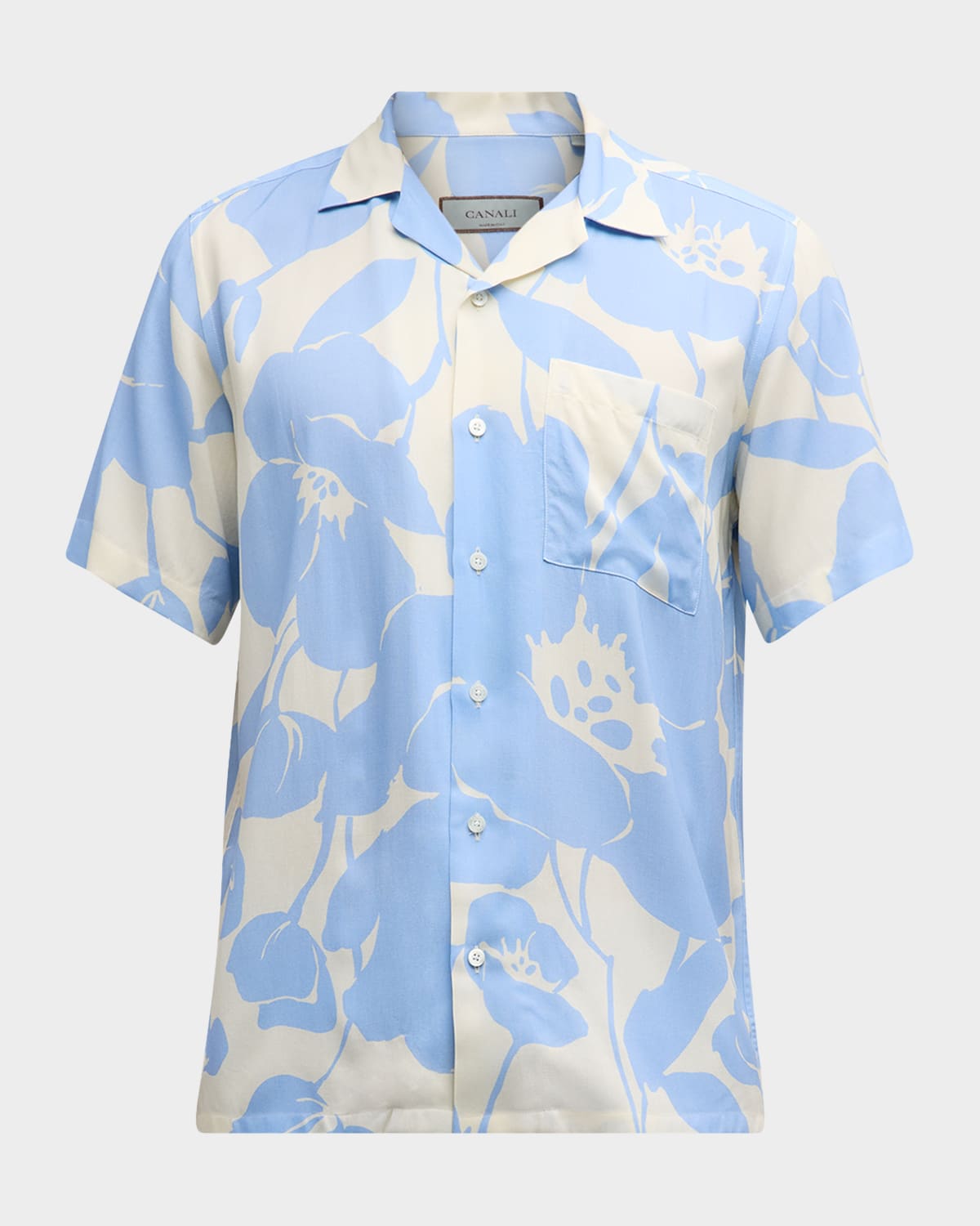 Canali Men's Large Floral Camp Shirt
