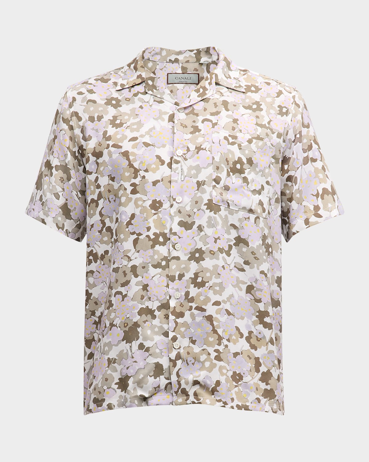 Canali Men's Floral Camp Shirt