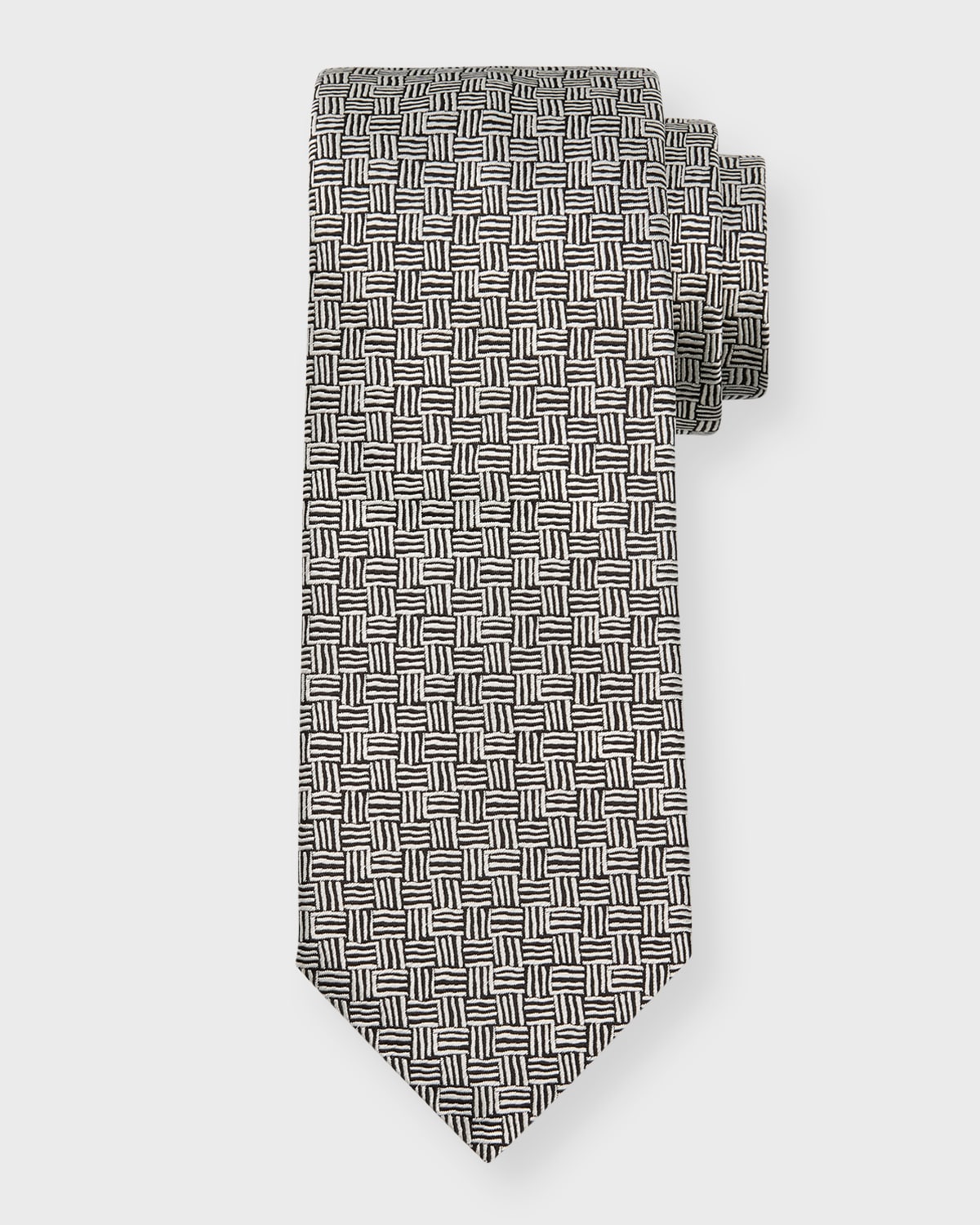 Canali Men's Basketweave Silk Jacquard Tie